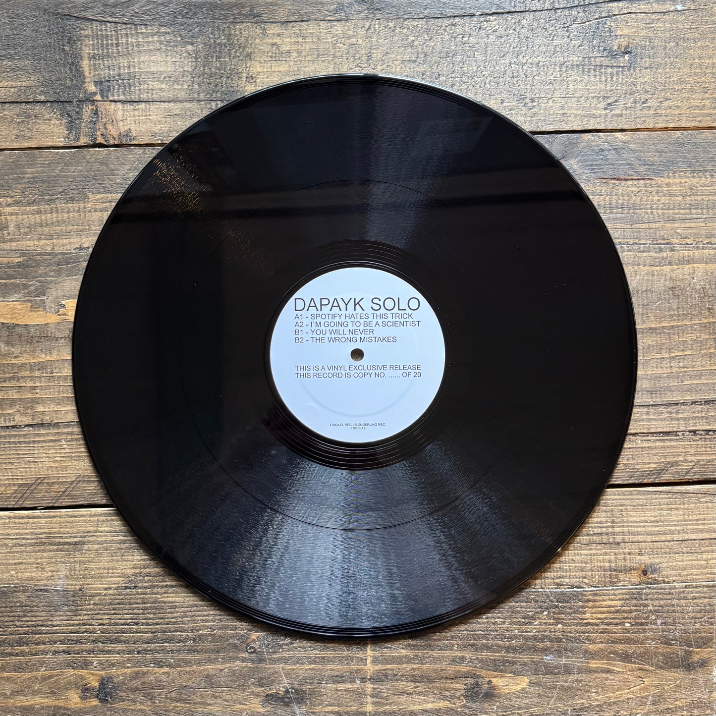 (Frickel12) Spotify hates this trick (vinyl only) Limited to 20 copies