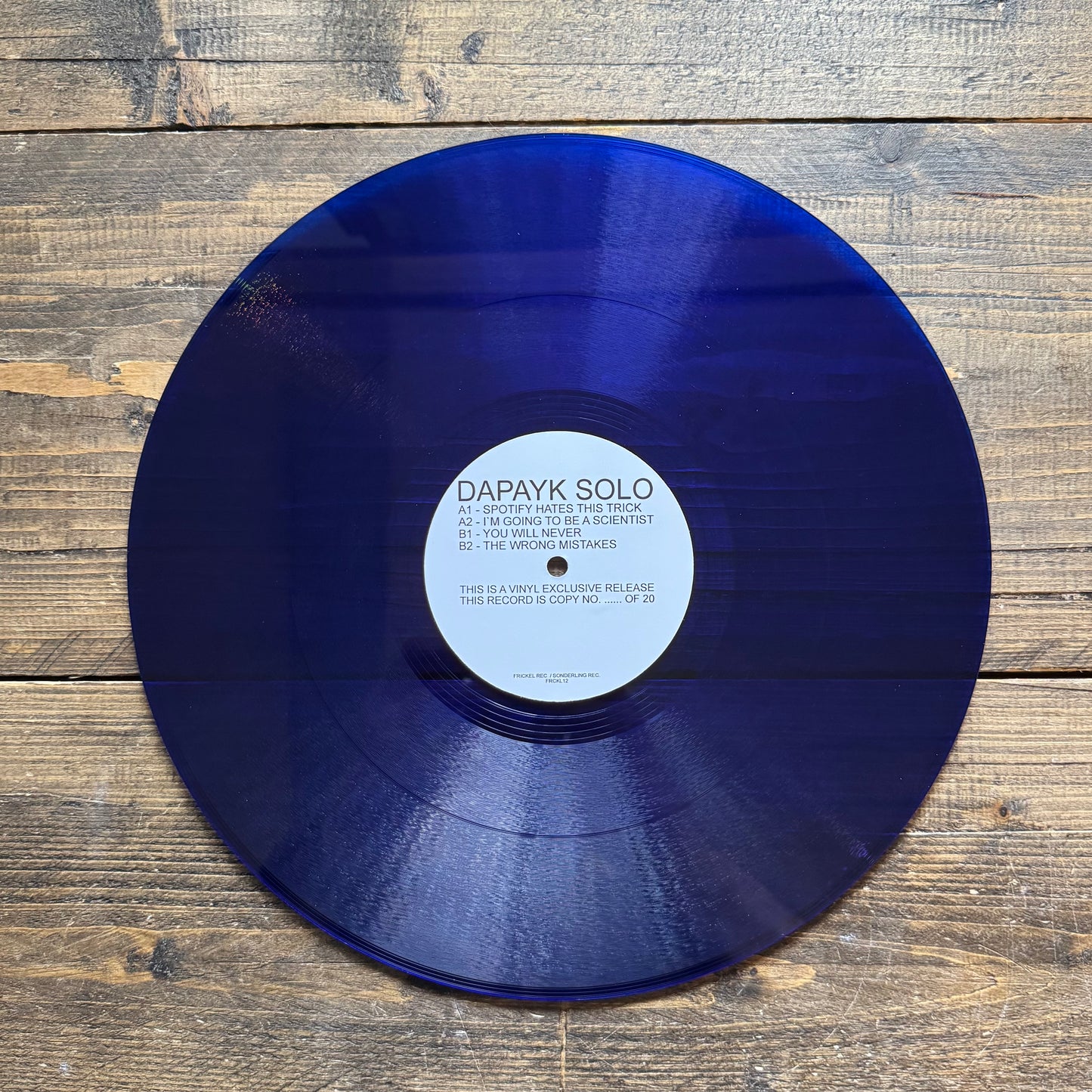 (Frickel12) Spotify hates this trick (vinyl only) Limited to 20 copies