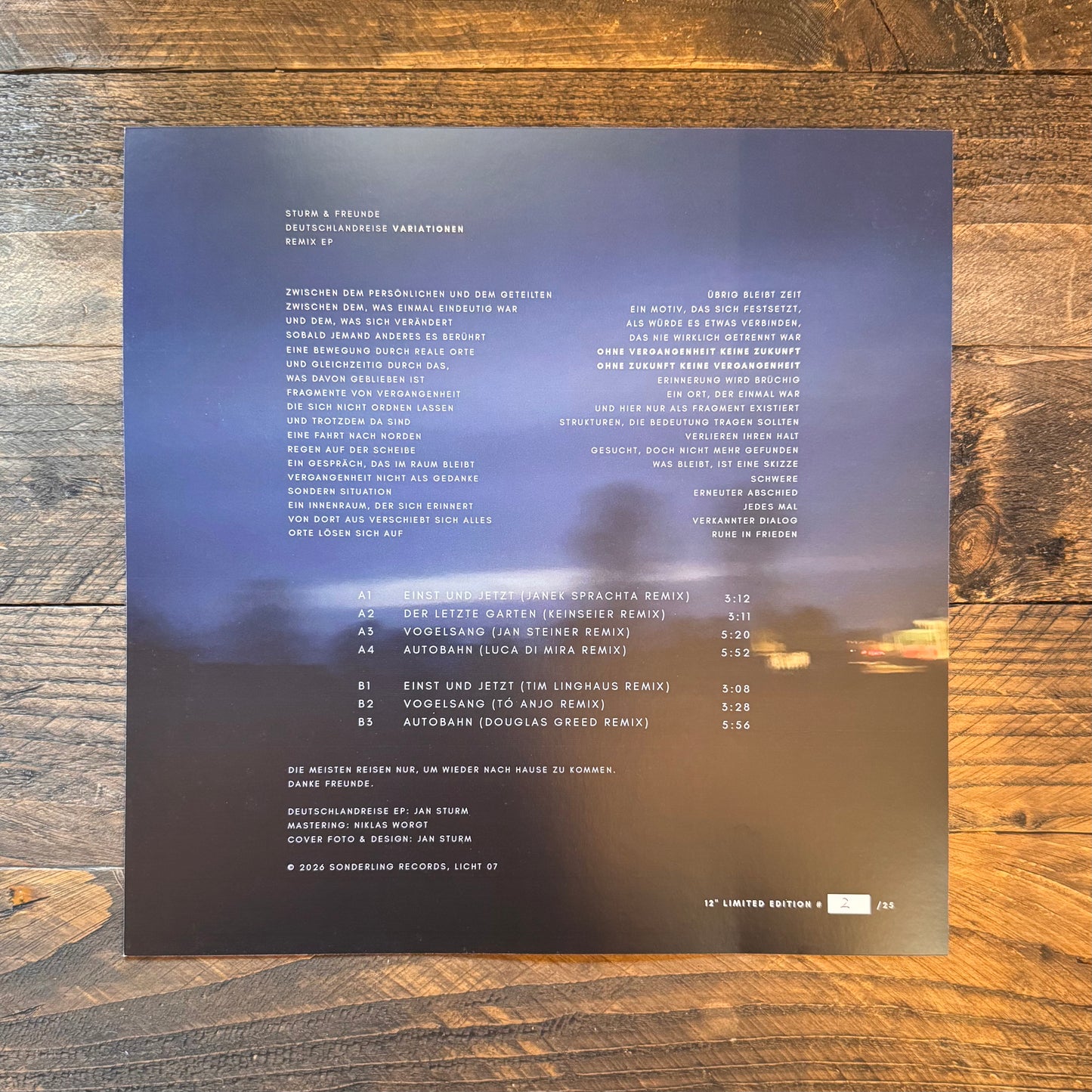 STURM "Deutschlandreise Variationen" (Licht07) 25copies only