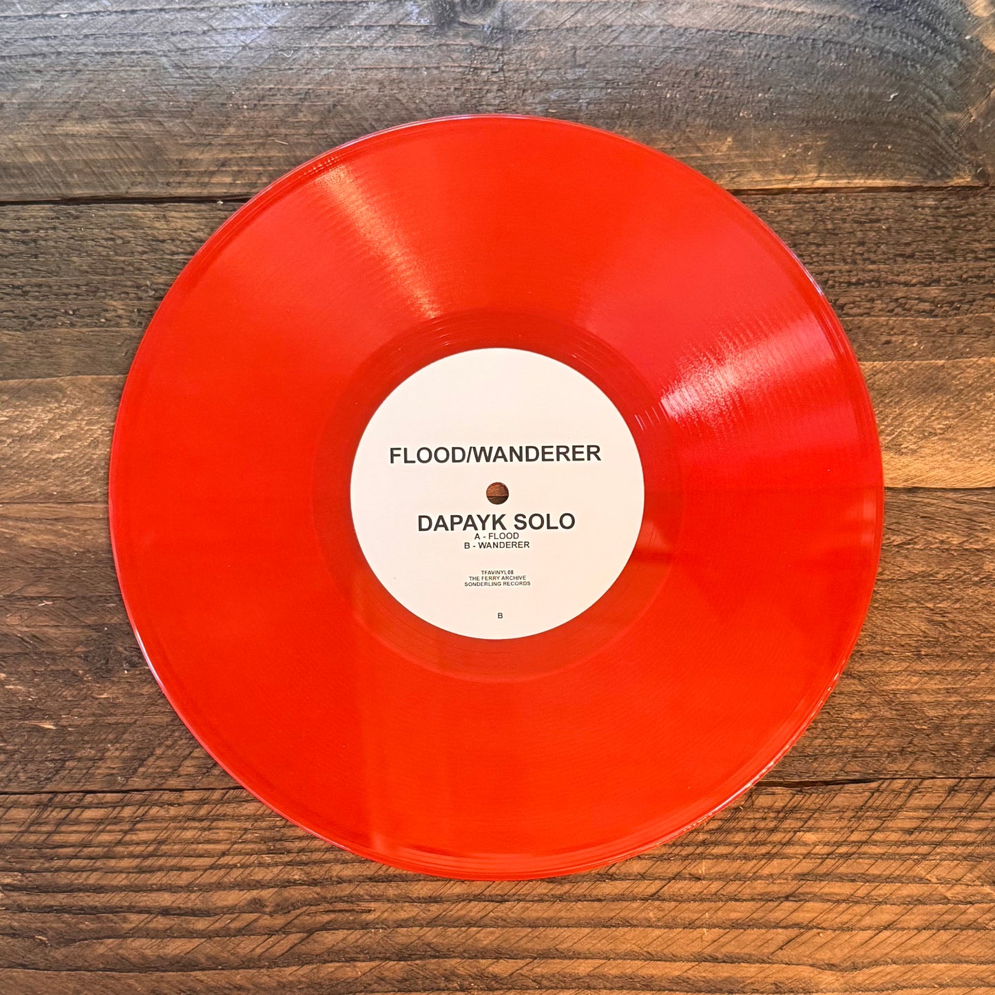 Dapayk Solo "Flood / Wanderer" (TFAvinyl08), red 10" vinyl, 2 copies only