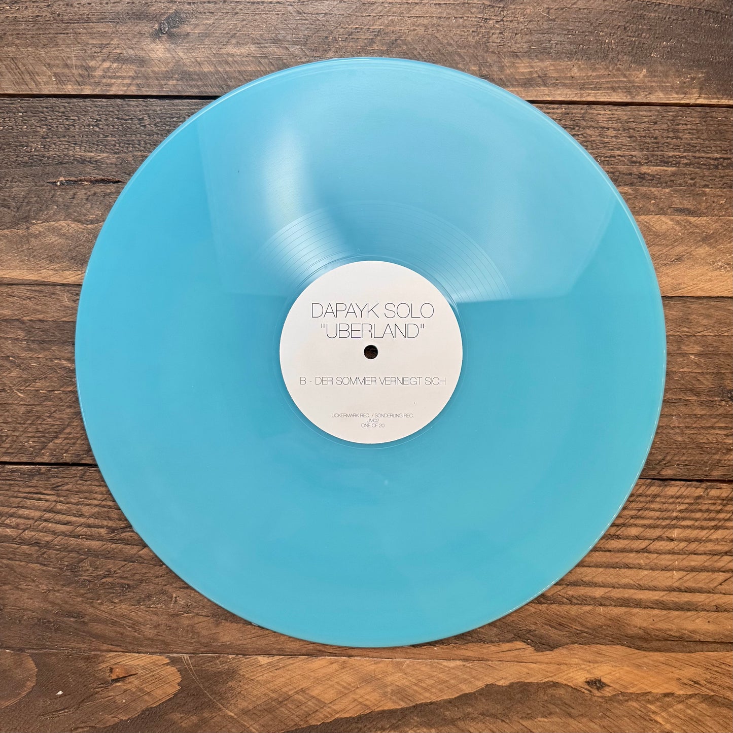 Dapayk Solo "Uberland" (UM02), blue vinyl, limited to 20 copies